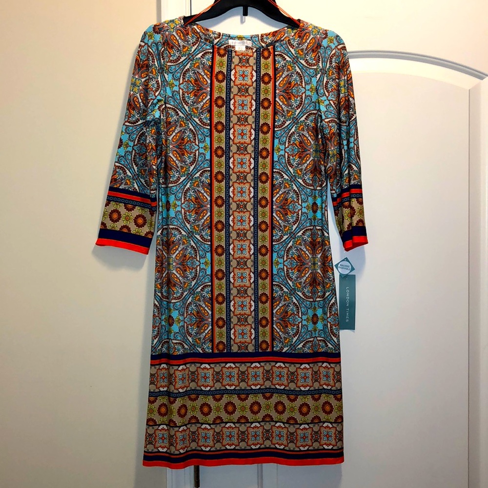 🥰Stretchy Shift/Midi Dress Pullover 3/4 Sleeve